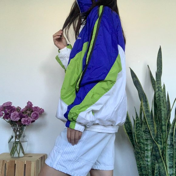 Vintage Wilson Green, Blue + White Colorblock Wind - Picture 3 of 5